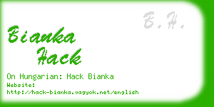 bianka hack business card